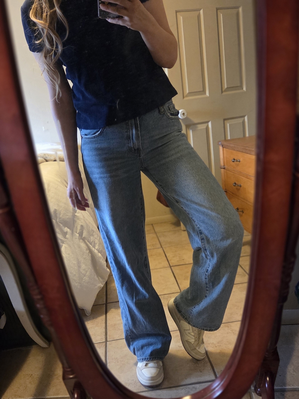 Wide leg comfortable relaxed jeans 100% cotton size 1/25